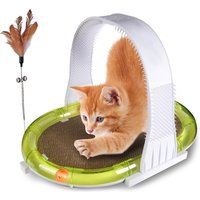 Interactive Cat Scratch Board Teaser Toy Ball Track