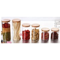 food storage container glass jam jar borosilicate kitchen storage jar for coffee bean