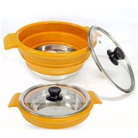 Collapsible Stainless Steel Bottom Silicone Cooking Pot