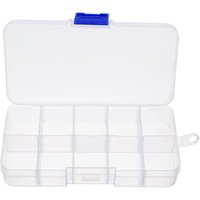 10 Grids Adjustable Transparent Plastic Storage Box for Small Component Jewelry Tool Box Bead Pills Organizer Nail Art Tip Case