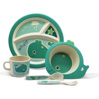 biodegradable eco recycled organic portable fiber fibre powder melamine bamboo tableware kids set child children's baby
