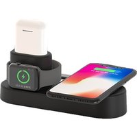 Top selling! 4 in 1 Wireless Charger USB Power strip 10W Qi Wireless Station for smart watch for mobile phone charger