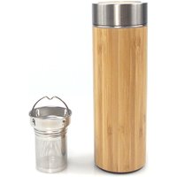 Original Bamboo Tumbler with Tea Infuser Stainless Steel Water Bottle Vacuum Insulated Coffee Travel Mug