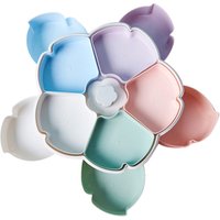 Best Selling New Products Creative Colors Wheat Fiber Multifunction Snacks Dishes 5-10 Grids Candy Fruit Tray Rotating Plate