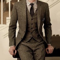 Tweed Slim Fit Formal Wedding Suit – 3 Piece