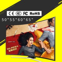 2019 Newest 55 inch UHD 4K Android Smart Curved Q-LED TV with A7 processor 8G memory and 1G DDR Size, support WIFI and W-LAN
