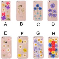 Hot Epoxy Dripping Pressed Real Dried Flower Soft TPU Cover Case For iPhone 7 8 6 Se X