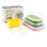 4 Piece Silicone Lunch Box & Food Storage Set