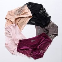 Satin Lace Seamless Briefs