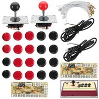 Free Shipping Zero Delay Arcade Joystick DIY Kit 2 LED USB Encoder + 2 Joystick + 20 Illuminated Push Buttons + 28 Cables