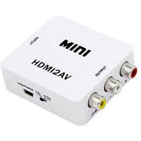 HDMI2AV Composite Mini HDMI 4K input to 3 RCA Audio Video AV CVBS 1080p output Converter box for computer DVD to HDTV