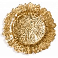 Snow Shape Glass Charger Plate Table Decoration