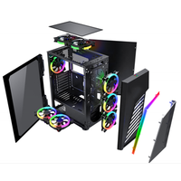 Y01 2019 New Arrival 210mm width case gamer for pc with RGB Strip Lights/ Metal Mesh gaming pc mid tower chassis
