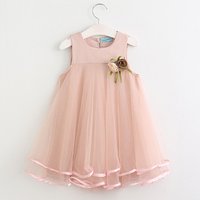 Bear Leader Floral Appliqué Princess Dress