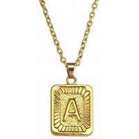 MECYLIFE 18K Gold Plated Zinc Alloy Mens Letter Initial Necklace With Stainless Steel Chain