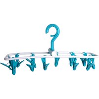 Hanger with 12 clips folding plastic combo hangers with size clips plastic hook for socks hanger