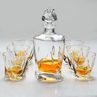 7 Piece Whiskey Decanter Cocktail Glass Set