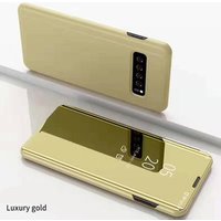 AICOO Electroplating Pu Pc Leather Smart Mirror Flip Phone Back Cover Cases with Kinckstand For Samsung Galaxy S10 Plus