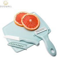 3pcs Cutting Board Peeler Paring Kitchen Gadgets Ceramic Fruit Knife Set