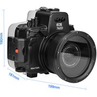 760D Seafrogs 40M/130ft ipx8 Waterproof Underwater case PC Camera Housing Diving Case for Canon camera 760D(18-55mm)