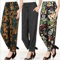 WK020 Ice Silk Harem Trousers