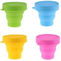 Portable Folding Cup Silicone Collapsible Water Cups Colorful Retractable Foldable Soft Outdoor Drinking Cup