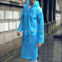 durable plastic EVA waterproof rain coat/poncho/cape for adult with hat