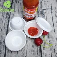 2oz biodegradable compostable sugarcane fiber bagasse sauce cup with lid wholesale