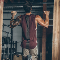 Curved Hem Sleeveless Compression Sport Tank Top