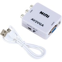 Mini HD RCA CVBS AV to VGA Video Converter AV2VGA Video Converter Adapter with 3.5mm Audio to PC HDTV Converter