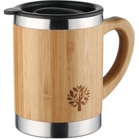 high quality reusable eco coffee or tea cup bamboo with handle with logo