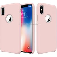 mobile phone accessories, high quality liquid silicon case for iphone X 8 8Plus with logo hole