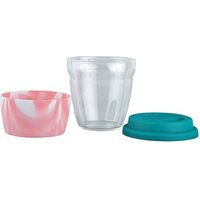 Glass Coffee Cup Silicone Sleeve Lid