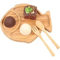 Baby feeding wooden spill proof stay put suction bowl set baby bamboo suction divided plate