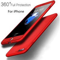 360 Full Cover Phone Cases For iPhone 7 Case Luxury Soft Silicone Protective Phone Case With Tempered Glass