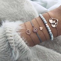 Fashion Gold World Map Bracelet set for women wholesale N96282
