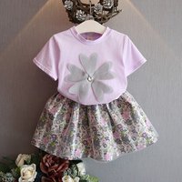 Girl's Short Sleeve Outfit Suit
