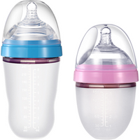 YDS Comfortable Silicone Baby Bottles Set – Pink & Blue