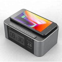 Portable Speaker with Qi Foldable Wireless Charger Pad and Alarm Clock