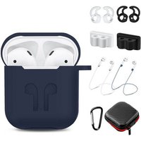 Resistant Shockproof Silicone Soft Skin Protective Sleeve Cover Case Accessories For Apple Airpod With Anti-Lost Keychain Strap