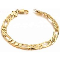 Men Gold Chain Bracelet Filled Gold Plated 18K Gold Bracelet Free Shipping