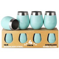 Unbreakable Fast shipping FDA service 2 pack 12oz Double wall stainless metal mug Insulated stemless steel wine tumbler