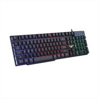 Semi Mechanical Gaming Keyboard with Rinbow Backlit 19keys no Conflict Wired 104Keys KM6810a Keyboard