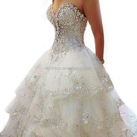 Rhinestone Beaded Sweetheart Ball Gown Wedding Dress