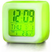 Dice Shape Square Cube Glowing LED Color Change Digital Alarm Clock