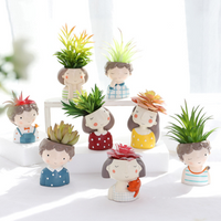 Cartoon succulent flowerpot metal small ceramic animal planters pot