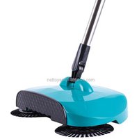 Household hand push floor sweeper, spin broom 360 degree spinning broom