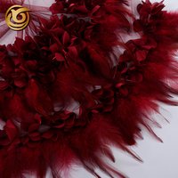 Elegant Modern 3D Feather Lace Applique Fabric