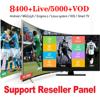 IPTV 12 Months Subscription 8400+ Live 5000+ VOD USA iptv Arabic India African Europe M3U Channels List for IPTV Reseller Panel