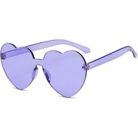 Transparent Love Heart Sun Glasses Women Colorful Rimless Sunglasses